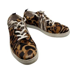Seychelles Genuine Calf Hair Sneakers Women's Size 9 Brown Leopard Low Top Comfy